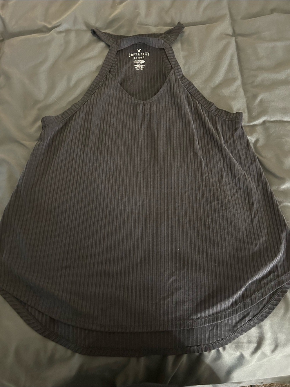 American eagle soft & sexy Black Ribbed Racerback Tank Top